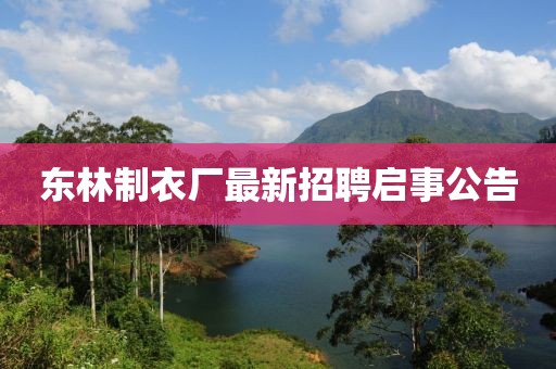 東林制衣廠最新招聘啟事公告
