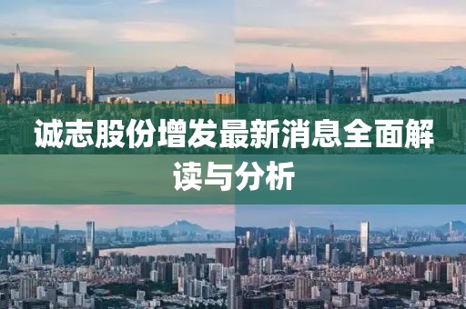 誠志股份增發(fā)最新消息全面解讀與分析