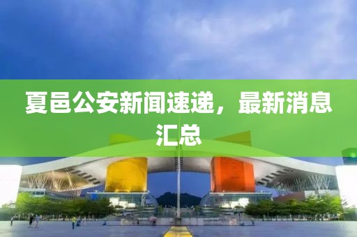 夏邑公安新聞速遞，最新消息匯總
