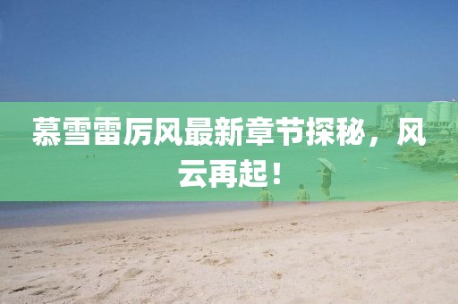 慕雪雷厲風(fēng)最新章節探秘，風(fēng)云再起！