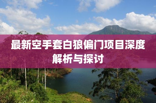 最新空手套白狼偏門項(xiàng)目深度解析與探討