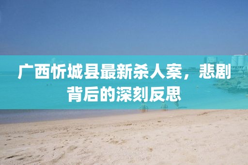 廣西忻城縣最新殺人案，悲劇背后的深刻反思