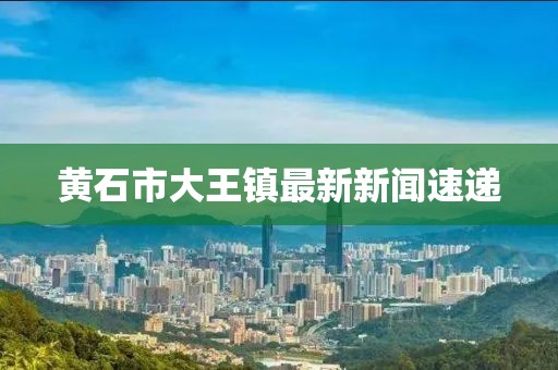 黃石市大王鎮(zhèn)最新新聞速遞