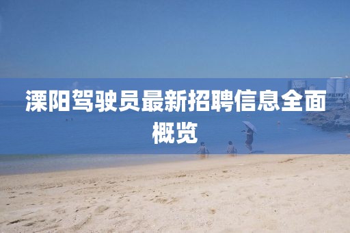 溧陽駕駛員最新招聘信息全面概覽