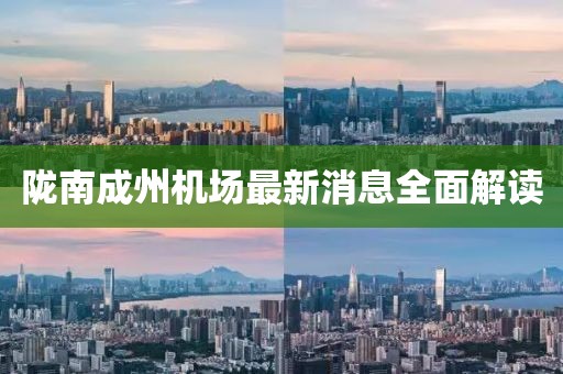 隴南成州機場(chǎng)最新消息全面解讀