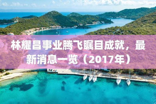 林耀昌事業(yè)騰飛矚目成就，最新消息一覽（2017年）