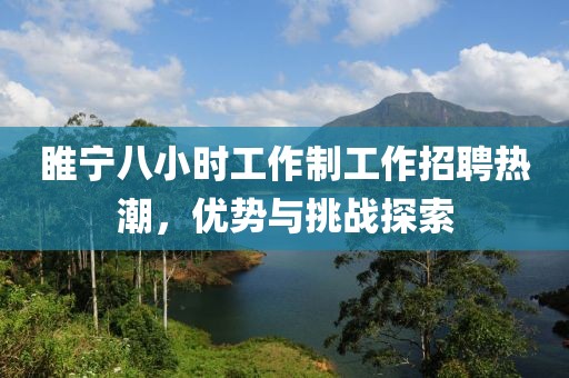 睢寧八小時(shí)工作制工作招聘熱潮，優(yōu)勢與挑戰探索