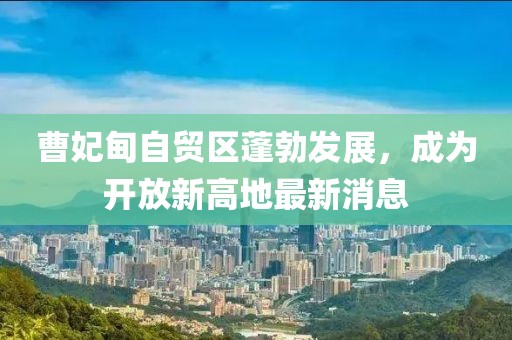 曹妃甸自貿(mào)區(qū)蓬勃發(fā)展，成為開放新高地最新消息