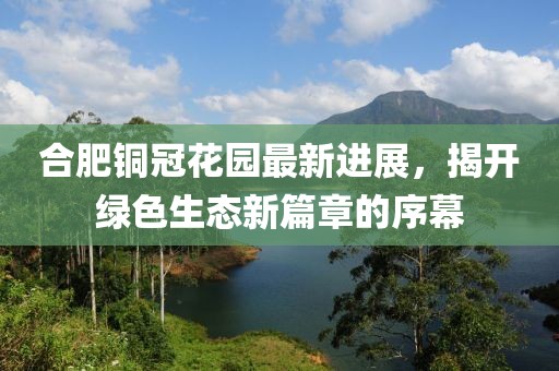 合肥銅冠花園最新進(jìn)展，揭開(kāi)綠色生態(tài)新篇章的序幕