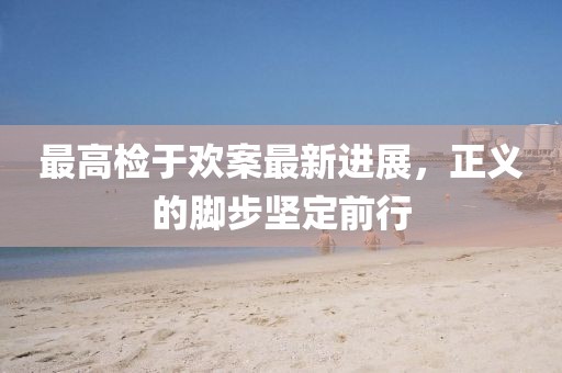 最高檢于歡案最新進展，正義的腳步堅定前行