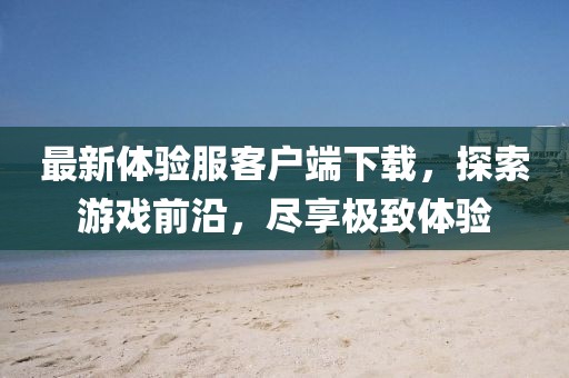 最新體驗服客戶(hù)端下載，探索游戲前沿，盡享極致體驗
