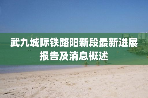 武九城際鐵路陽(yáng)新段最新進(jìn)展報告及消息概述