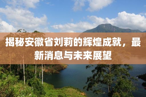揭秘安徽省劉莉的輝煌成就，最新消息與未來展望
