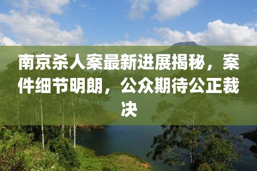 南京殺人案最新進(jìn)展揭秘，案件細(xì)節(jié)明朗，公眾期待公正裁決