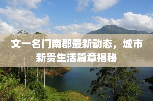 文一名門(mén)南郡最新動(dòng)態(tài)，城市新貴生活篇章揭秘