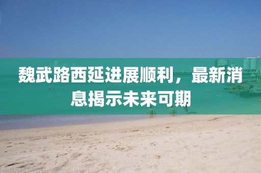 魏武路西延進(jìn)展順利，最新消息揭示未來可期