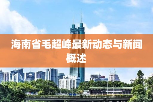 海南省毛超峰最新動(dòng)態(tài)與新聞概述