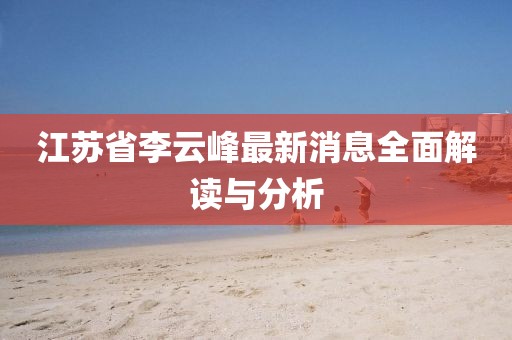 江蘇省李云峰最新消息全面解讀與分析