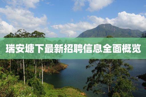 瑞安塘下最新招聘信息全面概覽