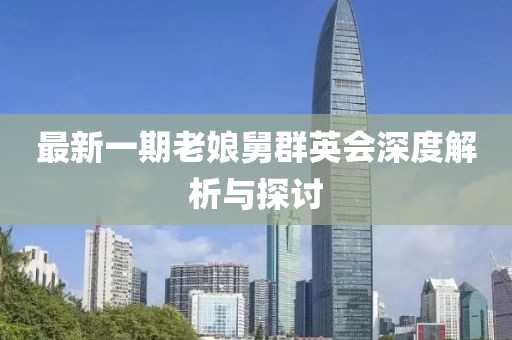 最新一期老娘舅群英會(huì )深度解析與探討