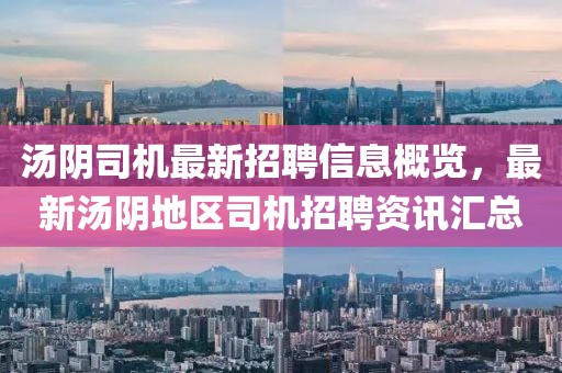 湯陰司機(jī)最新招聘信息概覽，最新湯陰地區(qū)司機(jī)招聘資訊匯總