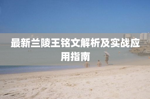 最新蘭陵王銘文解析及實(shí)戰應用指南