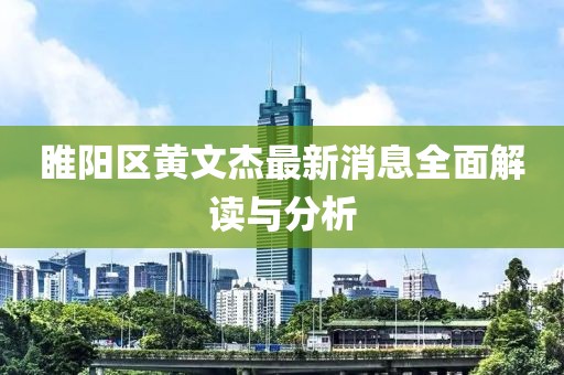 睢陽區(qū)黃文杰最新消息全面解讀與分析