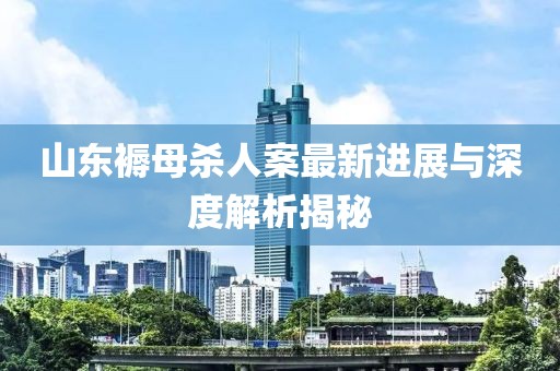 山東褥母殺人案最新進展與深度解析揭秘