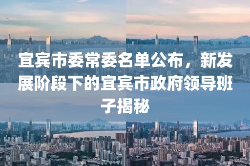 宜賓市委常委名單公布，新發(fā)展階段下的宜賓市政府領(lǐng)導班子揭秘