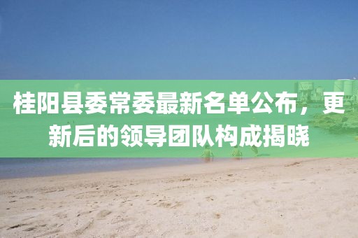 桂陽(yáng)縣委常委最新名單公布，更新后的領(lǐng)導(dǎo)團(tuán)隊(duì)構(gòu)成揭曉