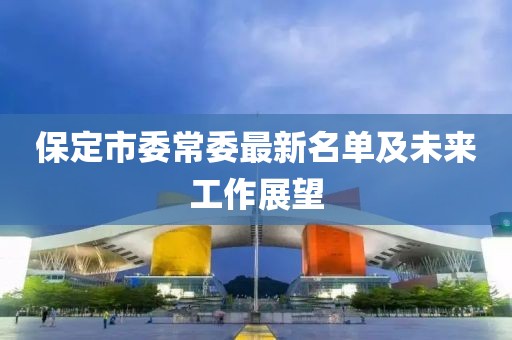 保定市委常委最新名單及未來工作展望