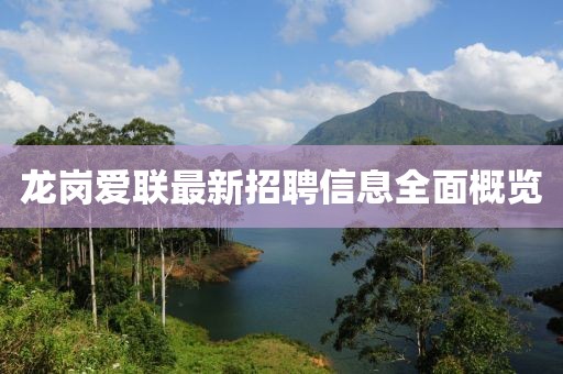 龍崗愛聯(lián)最新招聘信息全面概覽