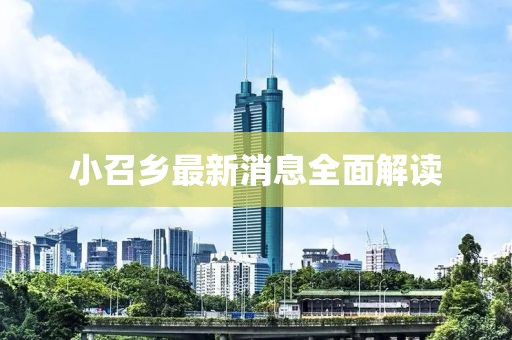 小召鄉(xiāng)最新消息全面解讀