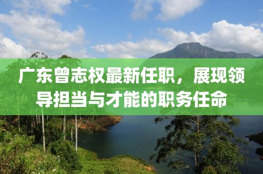 廣東曾志權最新任職，展現領(lǐng)導擔當與才能的職務(wù)任命