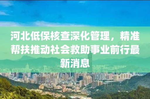 河北低保核查深化管理，精準(zhǔn)幫扶推動(dòng)社會(huì)救助事業(yè)前行最新消息