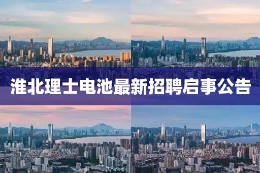 淮北理士電池最新招聘啟事公告
