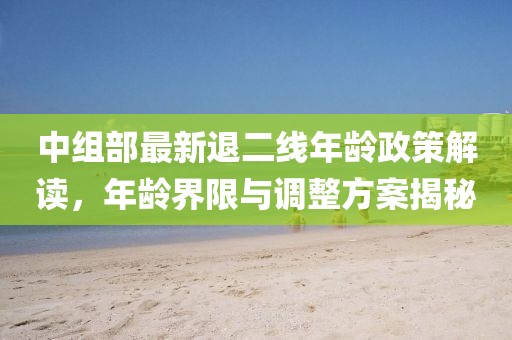 中組部最新退二線年齡政策解讀，年齡界限與調(diào)整方案揭秘