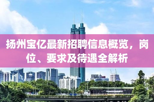 揚州寶億最新招聘信息概覽，崗位、要求及待遇全解析