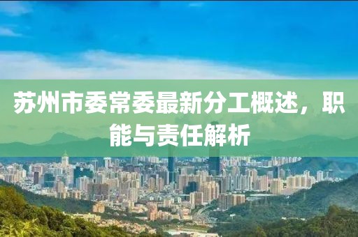 蘇州市委常委最新分工概述，職能與責任解析