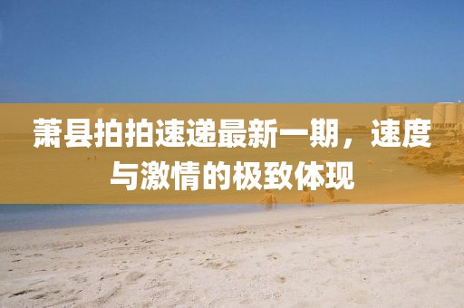 蕭縣拍拍速遞最新一期，速度與激情的極致體現(xiàn)