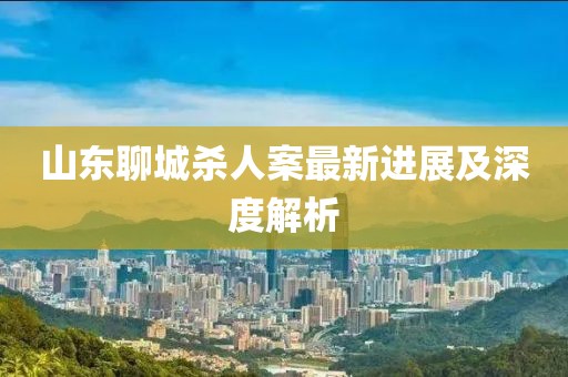山東聊城殺人案最新進(jìn)展及深度解析